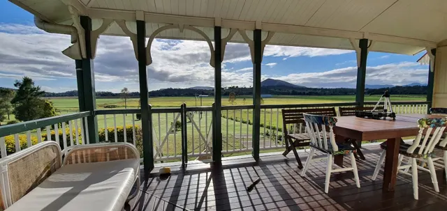 Relaxing on the verandah