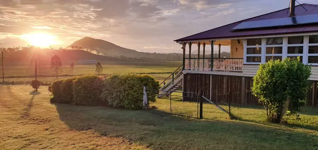 Sunset beside the verandah