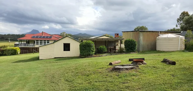 The fire pit and country outbuildings