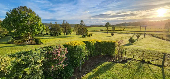 Gardens with country views