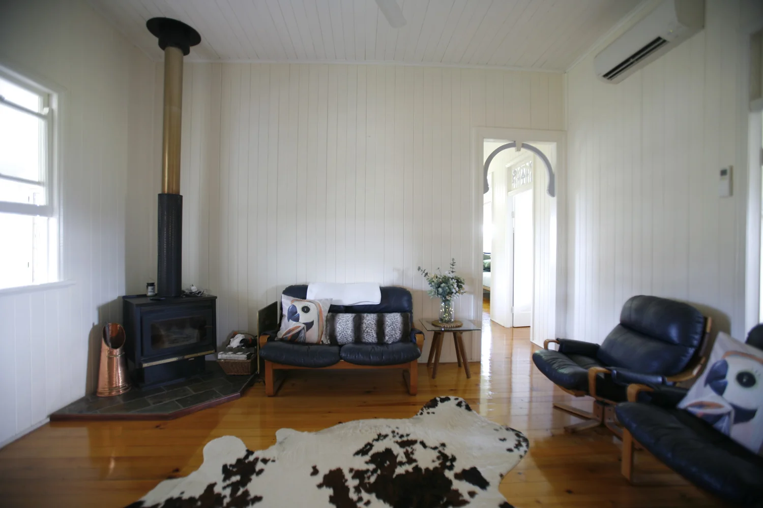Living room with fireplace